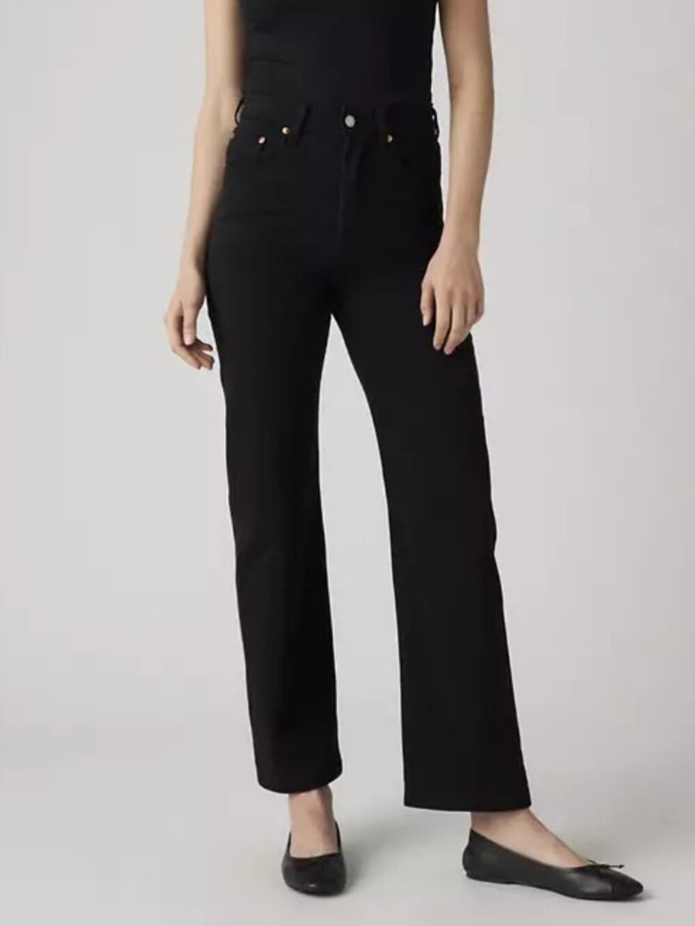 Levi's Ribcage Straight Ankle Jeans Black Size 27